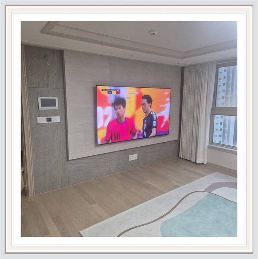 LG 추천 상담 시 참고하는 벽걸이TV 설치 사진: 선숨김과 사용성의 균형, 고양시·파주시·김포시 관련 안내용 참고 이미지