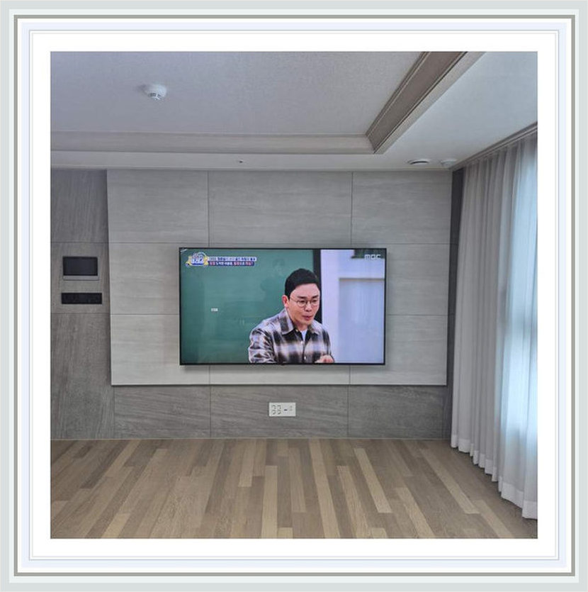거치대 추천 상담 시 참고하는 벽걸이TV 설치 사진: 거치 전 안전 점검 대상, 서해구·검단구·부천시 관련 안내용 참고 이미지
